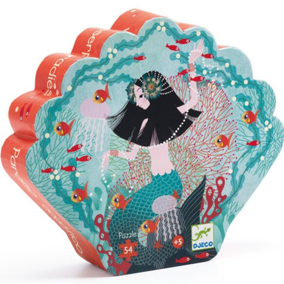 Brand New Djeco 54 Pieces Jigsaw Puzzle Aquatic paradise Mermaid - Picture 1 of 6